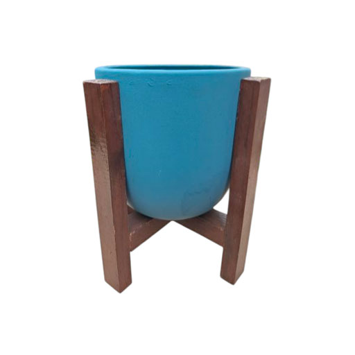 Cylinder-Pot-with-Wooden-Stand